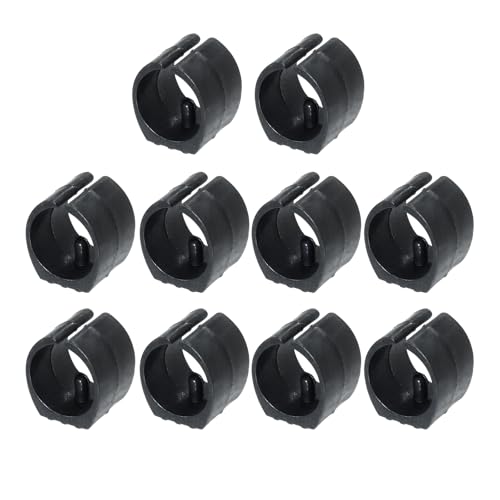 Eilumduo 10Pcs Black Plastic U-Shape Caps, 25mm Dia. Chair Tubing Pipe Foot Cap Floor Glides Cover Tips for Furniture Leg