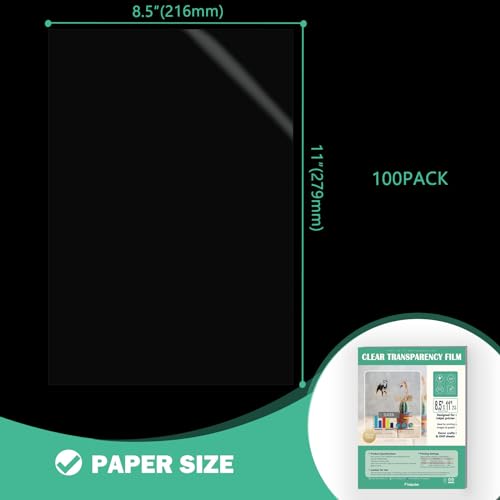8.5x11 Transparency Film OHP Overhead Projector Film, 100 Sheets for Color Laser Printer and Copier, Double Side Coated, Pikapoka (P8511YB100OL) by Pikapoka - Image 7