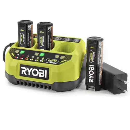 3-Port-Battery-Charger-Bundle-with-Ryobi-Charger-and-Buho-Tool-Bag-Including-2-Each-Ryobi-USB-Lithium-4-Volt-Batteries-Consecutively-Charge-and-Maintain-3-Batteries