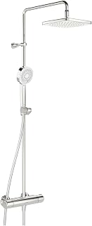 HANSA Sistema de ducha MICRA Style | Juego completo de grifo de ducha termostático, ducha de lluvia orientable, cabezal de ducha con manguera y barra de ducha de agua, alcachofa y ducha de mano de