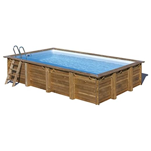 Gre Piscina Rectangular Madera Evora 620X420X133 Cm 790206