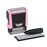 Trodat Printy 4911 Tampon encreur rose pastel – Tampon auto-encreur pour écrire du texte 4 lignes Noir 38 x 14 mm