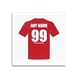 Unigift personalisierbares Geschenk – Portugal National Quadratischer Glasuntersetzer (Football-Team-Design, Farbe), einzigartige Matte Pad – FC Team Trikot Trikot Streifen Meisterschaft