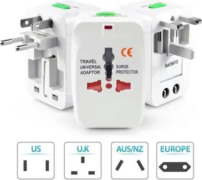 Image of International Travel Adapter - Universal Plug - Multipurpose Solution for US, AUS, UK, EU, Europe, North /South America (Pack of One)