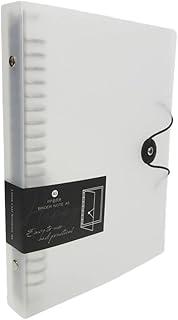 パンダファミリー バインダー リングバインダー 金具リング ポリプロピレン シンプル 無地 半透明 ゴムボタン付き クリアホワイト A5 20穴