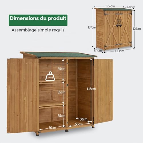 Abri de jardin en bois compact pour solutionner le manque de rangement sur terrasse