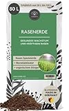 Rasenerde 80 L - 100 % Nachhaltig mit Dünger - Rasen-Erde - Rasensubstrat Mischung- Perfekter Mutterboden für Rasen und Garten - Rasenhumus - Erde für Rasen