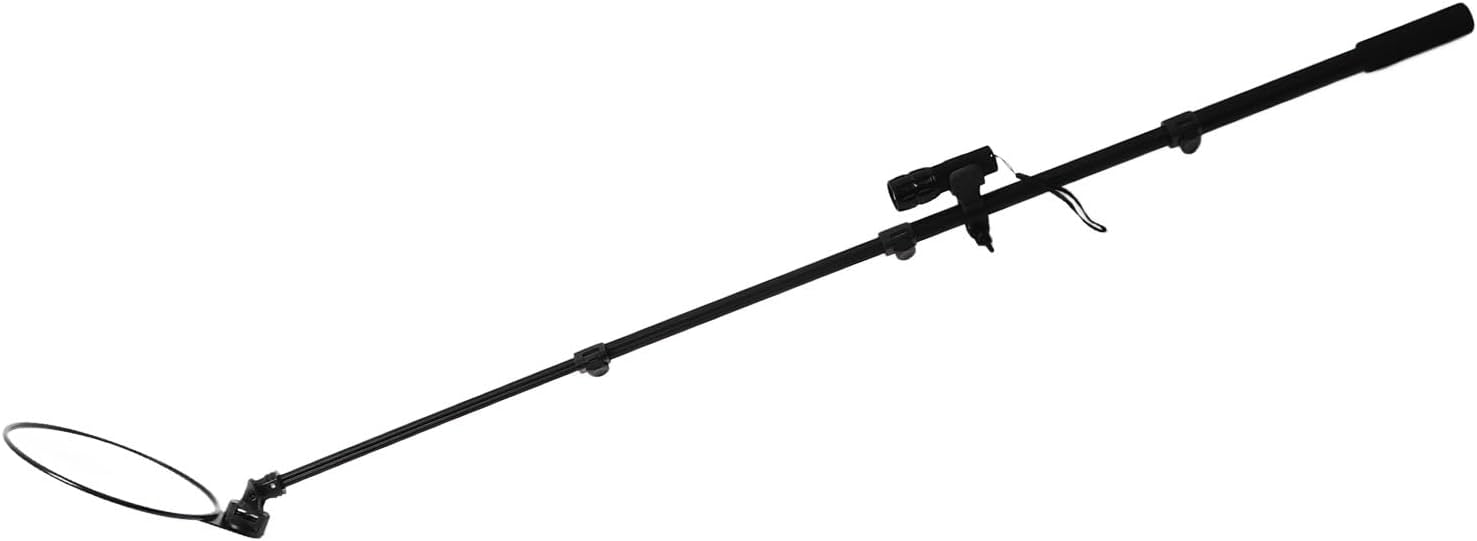 Long Handle Extendable Mirror Telescoping Inspection Mirror 360 with Extra Viewing for Mechanics Contractors Observation Inspection Mirror Tool with Microfiber Storage Bag