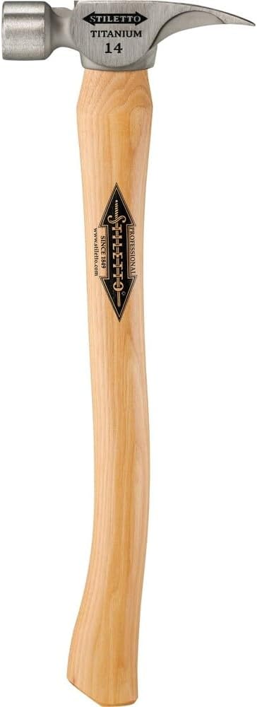 Stiletto Tools Inc TI14SC Titan 14 Oz Titanium Framing Hammer With Curved Handle