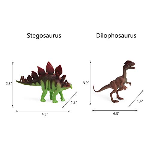 UANDME 12pcs Dinosaur Figures for Boys Realistic Dinosaur Toys for Kids 3-5 Dinosaur Cake Toppers Decoration Mini Dinosaur Figures
