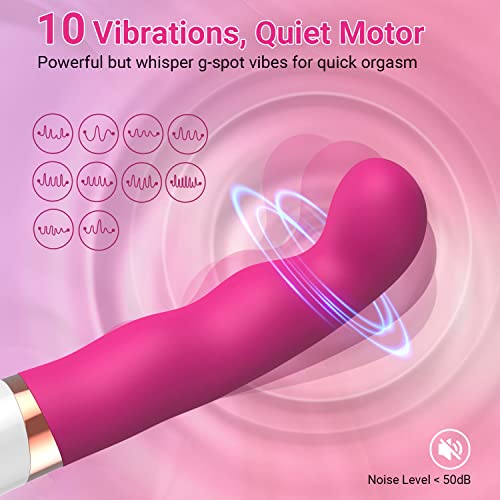 Curved G Spot Vibrator - Juicy G Gasm Dildo Vibrator, Hafobok Cati, Spot G Stimulator Women Toys, Rechargeable & Quiet Vaginal Vibrator, Female Sex Pleasure Devices For Women Adult Sex Toys, Rose #TOP2