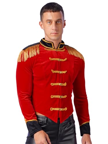 Shinsto Men's Velvet Tuxedo Jacket Marching Band Blazer Military Drummer Steampunk Parade Prince Coats3