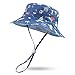 Pesaat Boy Cappello Sole Cappello Estivo Bambino in Cotone Cappellino Reversibile per Bambina UPF 50+ 0-4 Anni(Auto,3-6 Mesi)