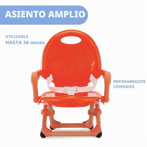 Miniatura 6 de Chicco Pocket Snack Alzador De Silla Para Niños Para Comer, Apto De 6 Meses Hasta 3 Años 15 Kg , Trona De Viaje Portátil Y Ajustable Para Bebés, Compacta Y Con Bandeja Desmontable - Rojo