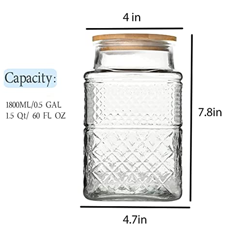 Prettidecor Glass Storage Jar with Bamboo Lid