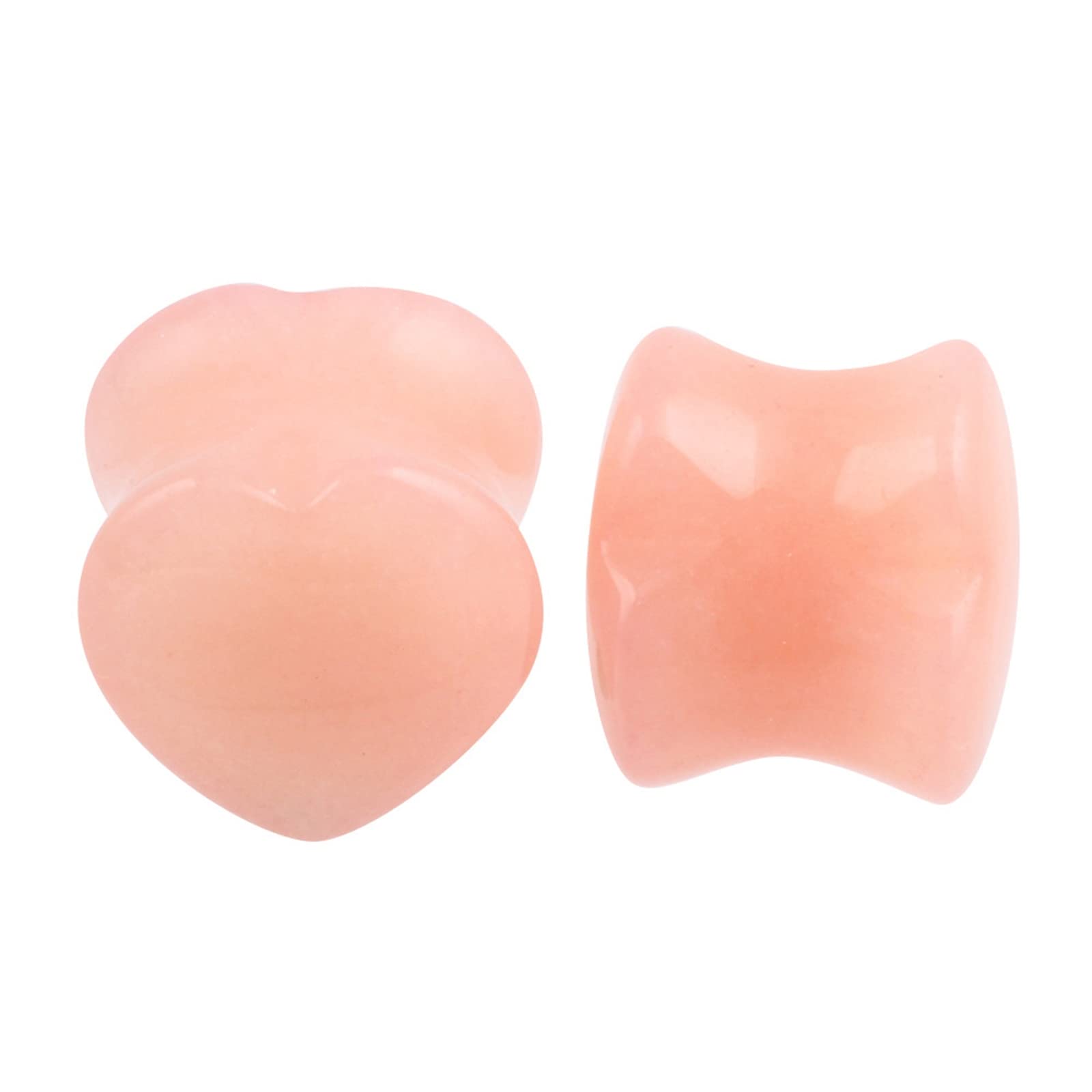 YDYDTTKD Messgeräte für Ohren, Stein, Tunnel und Plugs, Damen, mehrere Größen, Piercing-Ohrringe, Herren, Herzform, Opalstein, 2 ück