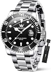 Olevs Watches for Men Big Face Stainless Steel Dress Classic Mens Watches Easy Read Casual Luxury Adjusting Men Watch Waterproof Analog Quartz Mens Watch with Day Date