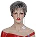 RainbowWigs Capless Western Lady's Short Sugared Charcoal with Grey Straight Hair Wig ST52