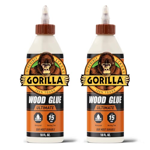 image for Gorilla Ultimate Waterproof Wood Glue, Natural Wood Color, 18 Ounce (P