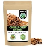 Alpi Nature Cannella Stecche 125g, Cannella Bastoncini di Cassia da 60mm, Circa 37-39 per Confezione