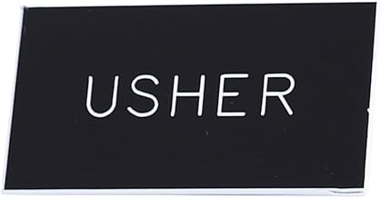 Black Magnetic Name Tag Usher Badges for Church | Plastic Reusable Name Tags for Church Usher Uniform | Engraved Usher Name Tag Magnet Backing 2.25 x 1.25 Inches