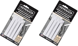 General Pencil Compressed Charcoal Sticks 4/Pkg-White - Soft Assorted (GP958-BP) 2 Pack