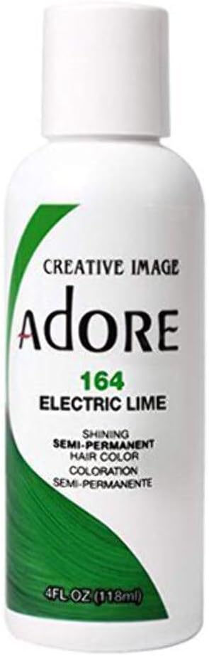 Semi Permanent Hair Color (164 Electric Lime) | Vegan & Cruelty-Free Green Hair Dye | No Ammonia, No Peroxide, No Alcohol | 4 Fl Oz
