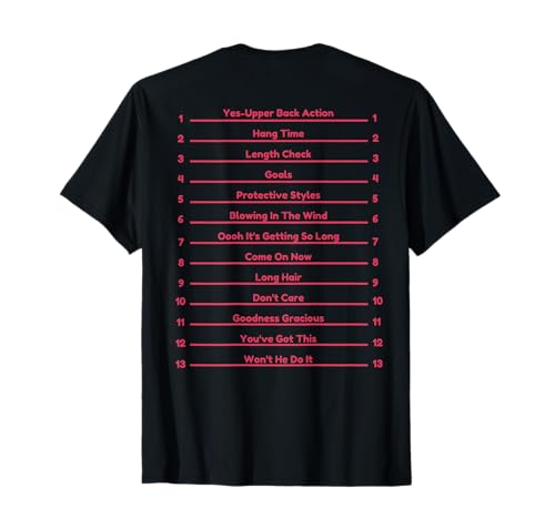 Hair Growth Chart - Hair Length Check Backprint T-Shirt
