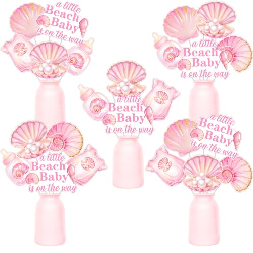 24 Pcs Beach Babe Baby Shower Centerpieces for Girls Baby Shower Supplies