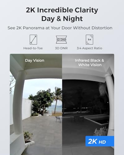 reolink 2k video doorbell wi-fi camera with chime 34 head-to-toe view 180view 524 ghz wi-fi 2-way talk personpackage detection waterproof smart alerts works nvrwired