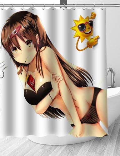 daimin Sexy Anime Filles Rideaux De Douche Personnalisé Salle De Bains Rideau Imperméable De Toilette Tissu Polyester Rideau De Douche De Haute Qualité 180 * 180 cm Cover