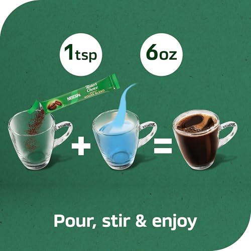 NESCAFÉ Taster's Choice Instant Coffee Packets, Light Medium Roast Coffee, Decaf House Blend, 8 Boxes (128 Packets)