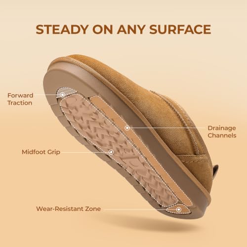 DREAM PAIRS Women's Genuine Suede Slip On Slippers,Size 7,Chestnut - image 9