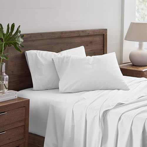 Color Remedy King 4-Piece Bed Sheet Set – Soft, Lightweight, Wrinkle-Resistant Fabric – Durable, Breathable, Easy Care Sheets with Deep Pockets – White