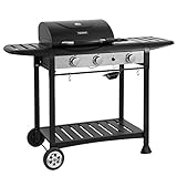 plancha gasgrill delton TAINO BASIC PLANCHA 2+1 - Gasgrill + Plancha/Seitenkocher - Betrieb mit Butan, Propan oder LPG-Mischung möglich - Gasdruck 50mbar (DE, AT, CH)