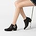 Athlefit Women's Chunky Low Heel Ankle Boots Classic Pointed Toe Side Zipper Black Booties Size 9