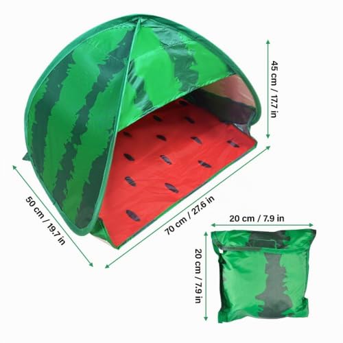 SKIKHN Mini Kopfzelt, Strandmuschel Pop Up, Sonnenschutz Reise Klein für Outdoor Strand, Hundestrandzelt Sonnenschutz, Sonnen-Schutz Reise Klein für Outdoor Strand Sonnenbaden Picknick, Wassermelone