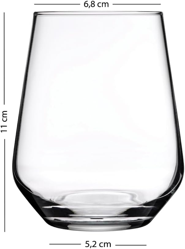 RAKLE Stemless Wine Glasses Set of 4, 14.3oz Modern Colored Drinking Tumblers for Red White Rose Wine and Cocktails, LeadFree Durable Dishwasher Safe Glassware, Smoke Black Gradient