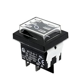 Switch Outil électrique Interrupteur Bouton-poussoir KEDU HY12-9-3 - 20A 125/250V - 6 Broches - Pour Outils électriques - Lot De 2 Switch Industriel 6 Broches