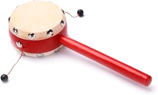 PartyKindom 2 Piezas Juguetes De sonajero instrumentos de juguete Instrumentos de percusión juguete Instrumentos musicales para bebés juguete musical para pandereta para bebés Bambú rojo
