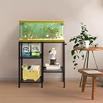 Support d'aquarium 20 Gallon, Stand de réservoir de poisson en métal, Support de rack d'aquarium pour accessoires de réservoir à poisson, 3Tier Porte-terrarium tortue Reptile pour le bureau du salon