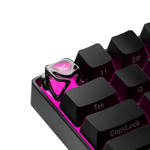 Image of GMKWTL XVX Black Custom Keycaps, Metal Liquid Transparent Key caps, 1U Keyboard Keycaps Replacement for Mechanical Keyboard