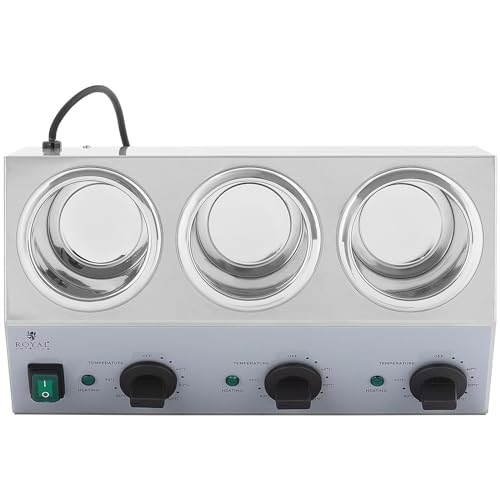 Royal Catering RCSW-14 Saucenwärmer 3 x 1 L Bedienfeld Oben 40-90 °C 550 W Saucenwärmer Schokowärmer – Bild 6