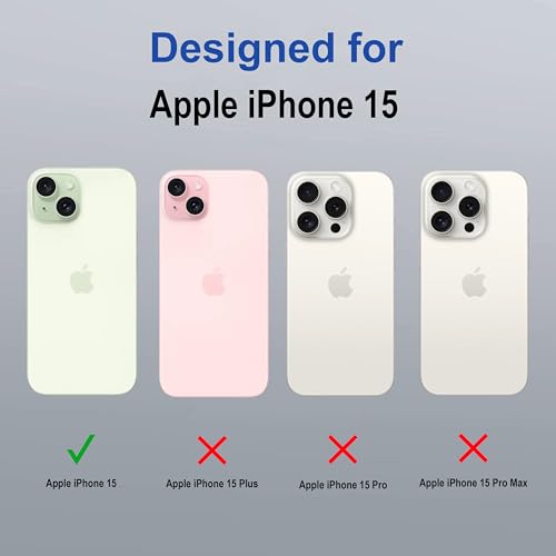 Image of amazon basics Back Case Cover for iPhone 15 | Magnetic Case with Built-in Metal Ring | Supports Mag-Safe Charger, Wallet & Car Mount | Shockproof Hybrid PC + TPU | Blue