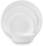 Corelle 18 Ensembles de diners pour pièces 6 | Assiette de souper, assiette d'apéritif et set de soupe ou de bol de céréales. Les assiettes et bols triple couche sont très résistants aux copeaux et aux fissures. & Micro-ondes sans danger