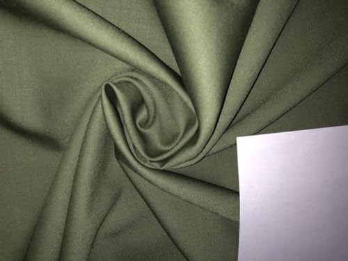 Tissu au mètre laine et polyester olive pour confectionner votre manteau d'automne