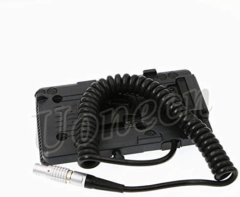 Uonecn V-Mount Battery Plate Spiral 6 Pin Power Cord for Red Scarlet Epic Camera