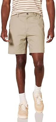 Amazon Essentials Men's Classic-Fit 7" Short Shorts – Khaki, Size 34