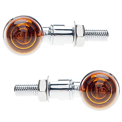 Ape Racing Motorcycle Turn Signals Classic Bullet Style Metal Chrome Blinker Indicators Bulb Lights With Amber Lenses Universal Fit Motorcycle With 10Mm Holes Thread #TOP4