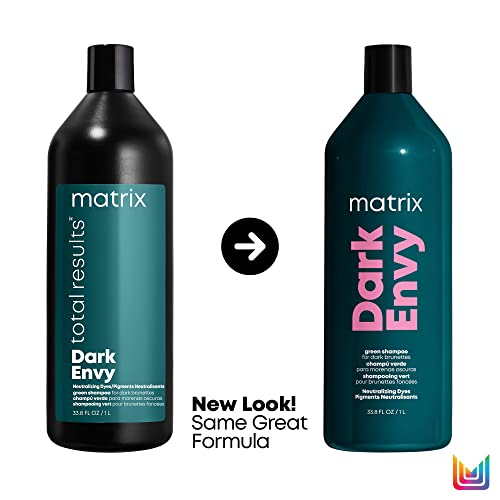 Matrix Dark Envy Color-Depositing Green Shampoo | For Neutralizing Red Undertones In Dark Brown Or Black Hair | Cool, Glossy Finish | Salon Shampoo | Packaging May Vary | 33.8 Fl. Oz. #TOP17